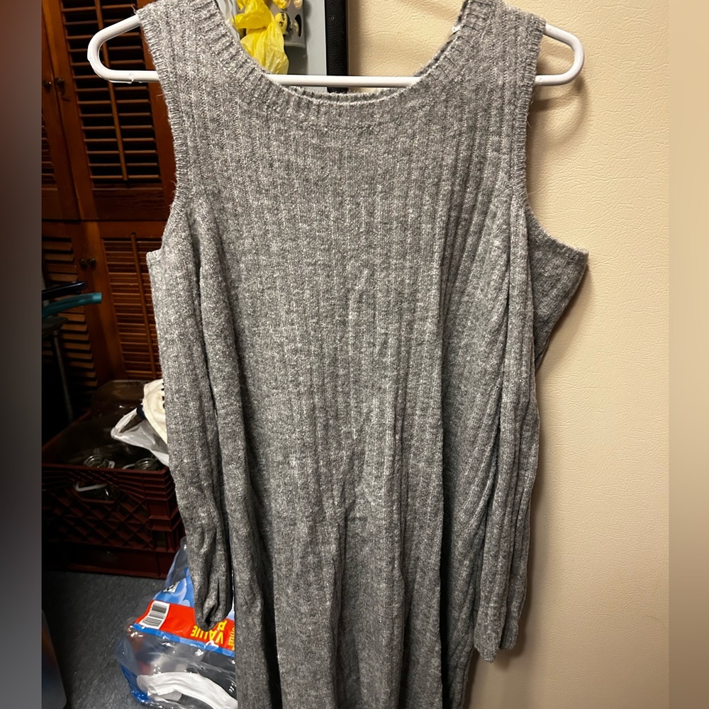 Cold shoulder sweater dress large